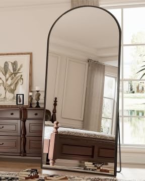 Antok Full Length Mirror, 71"x28" Arched Floor Mirror, Full Body Mirrors with Stand, Wall Mounted Mirrors for Bedroom Living Room, Black