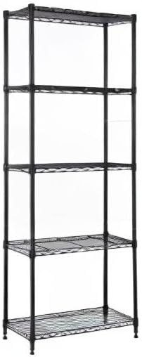 1250 lbs Storage Shelving Utility Shelving Unit 5-Tier Utility Shelving Unit Steel Organizer Wire Rack for Home,Kitchen,Office (13.7" D x 23.6" W x 62.4" H)