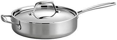 Tramontina Signature Tri-Ply Clad Stainless Steel 3-Quart Saute Pan with Lid, Induction-Ready Cooking Pan, Dishwasher-Safe, NSF-Certified, Made in Brazil