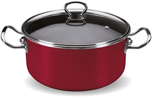 Vasconia Elegance 10-Piece Cookware Set (Dark Red) for Most Stove Tops - Dishwasher, Grill & Oven Safe up to 480℉ (Enamel on Steel) Quick & Even Heat Distribution, Nonstick Interior, Stainless Handles