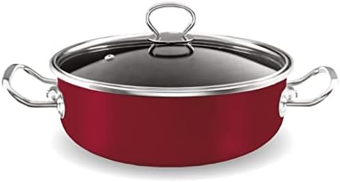 Vasconia Elegance 10-Piece Cookware Set (Dark Red) for Most Stove Tops - Dishwasher, Grill & Oven Safe up to 480℉ (Enamel on Steel) Quick & Even Heat Distribution, Nonstick Interior, Stainless Handles