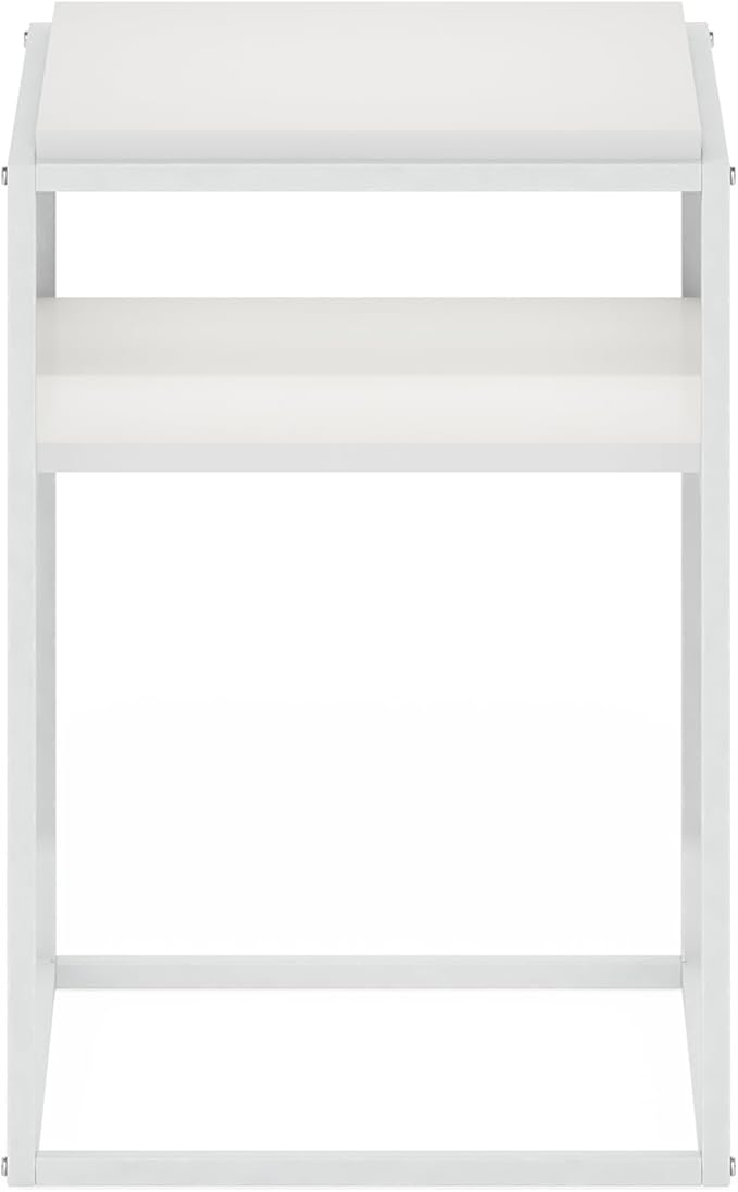 Furinno Moretti Modern Lifestyle Stackable Shelf, 2-Tier, Solid White/White