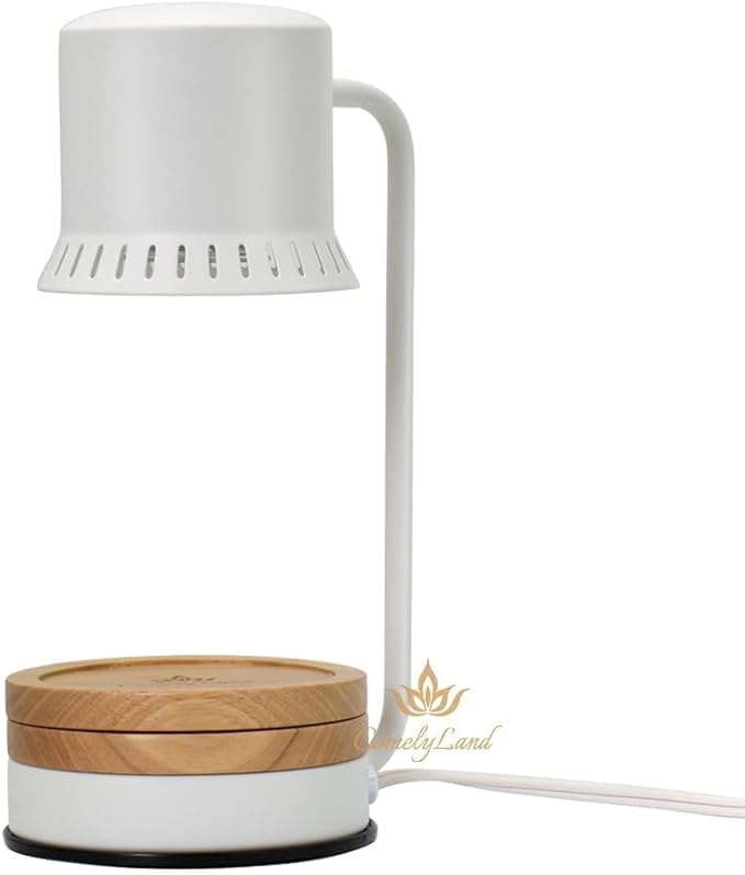 Candle Warmer Lamp with Timer 50W Dimmable Warming Light for Jar Candles Adjustable with Coasters Modern Metal White Wax Melt Lamp Housewarming Gift Ideas Zen SPA Yoga Gift for Women Mother Birthday