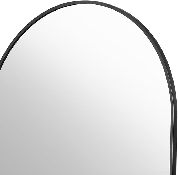 Koonmi 35"x78" Arched Full Length Mirror, Black Large Floor Mirror with Aluminum Alloy Frame Standing Hanging or Leaning Wall-Mounted Mirror for Living Room and Bedroom