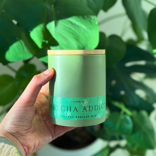 Matcha Scented Candle – Clean Burning Coconut Wax | Green Tea, Citrus & Sandalwood Vegan & Non-Toxic Candle for Relaxation & Gifting | Hand-Poured in USA (13 oz Jar with Luxury Gift Box)