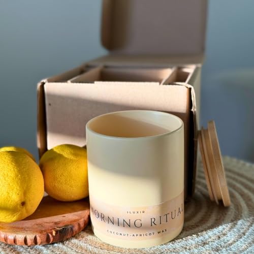 Morning Ritual Scented Candle – Palo Santo, Sandalwood & Earthy Moss – Luxury Soy Candle for Meditation, Relaxation & Yoga – Vegan, Phthalate-Free, Made in USA – 13 oz with Luxury Gift Box
