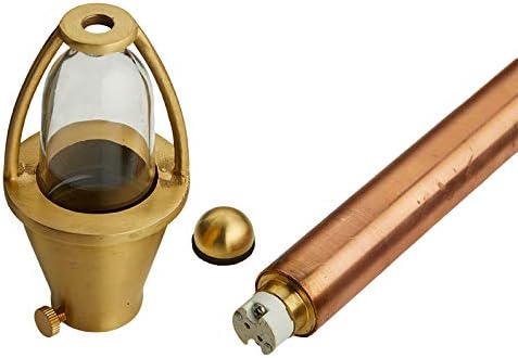 VOLT Max Spread 12V Solid Copper Mini Path Light (15" Tall, 9" Shade) with 3W 2700K Warm White G4 LED Bulb for Low Voltage Landscape Lighting on Outdoor Pathway, Walkway, Garden, Driveway or Patio