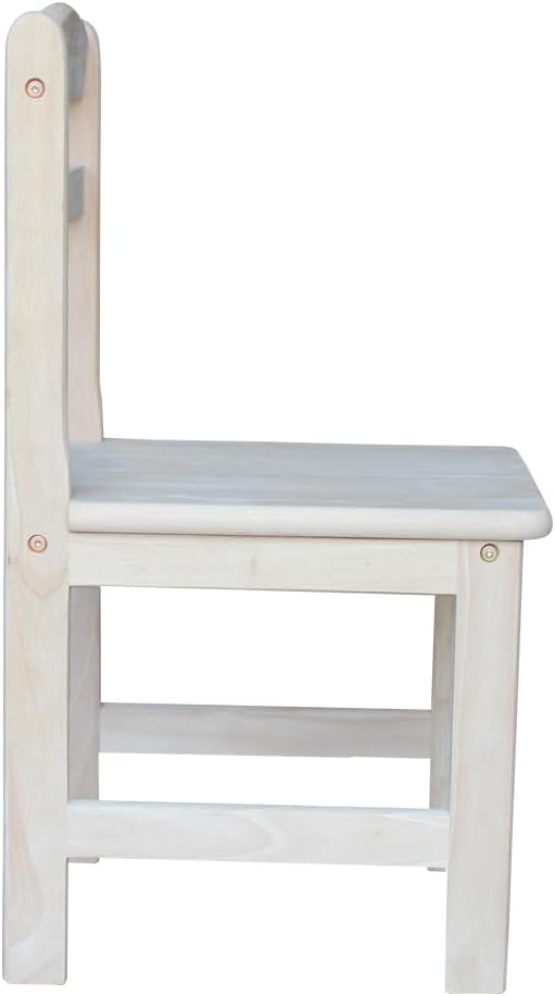 IC International Concepts Juvenile Chair, 13.75" W x 15" D x 27.5" H, Unfinished