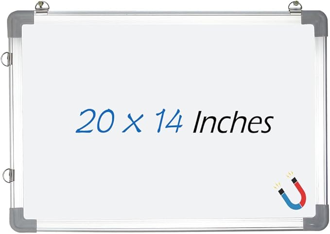 Dry Erase White Board, 20x14Inch (50x35cm) for Wall Whiteboard Aluminum Frame Hung for Kids Draw and Write Teach