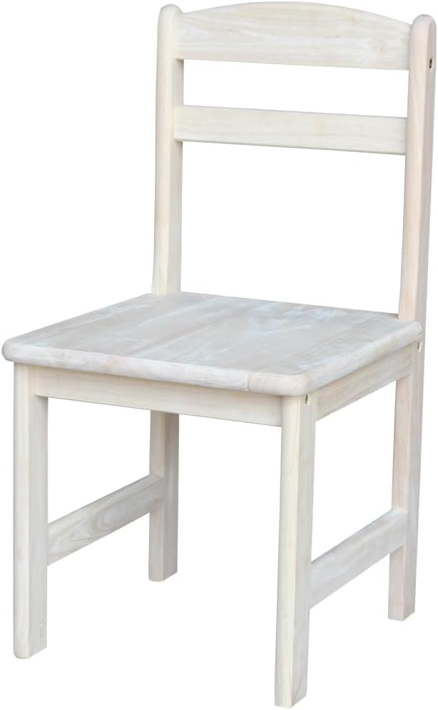 IC International Concepts Juvenile Chair, 13.75" W x 15" D x 27.5" H, Unfinished