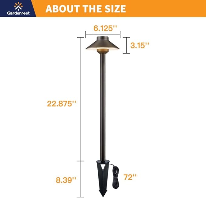 Brass Landscape Lighting Kit (4 Pack LED Path Lights) with 75W Low Voltage Transformer and 100 Feet Cable and 20 Pack Wire Connectors for Outdoor Garden Patio Walkway