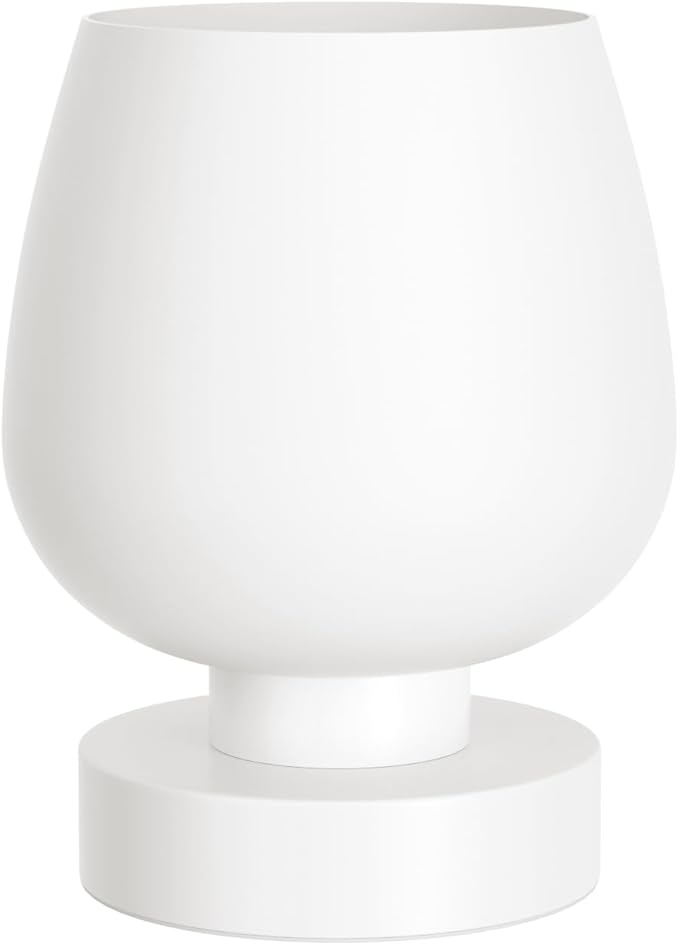 Touch Bedside Table Lamp Set of 2 - Small Bedside Lamp for Bedroom Living Room Night Stands, Desk Lamp with White Glass Shade for Small Spaces, 3 Way Dimmable, LED Bulbs, Gifts