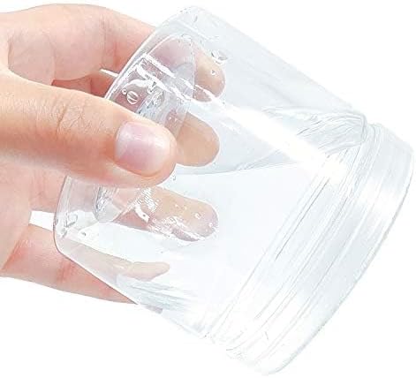 Rocutus 12oz Clear Plastic Storage Jars Containers,8 Pack Refillable Wide-Mouth Plastic Slime Containers for Beauty Products,Kitchen & Household Storage - BPA Free (12 OZ)