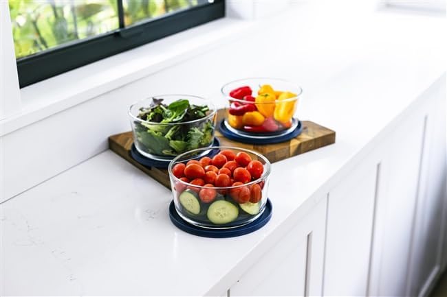 12-Piece Glass Food Storage Containers Set (6 Containers + 6 BPA-Free Lids) | 4-Cup, Leakproof | Microwave, Freezer, Oven & Dishwasher Safe | Ideal for Meal Prep & Pantry Organization