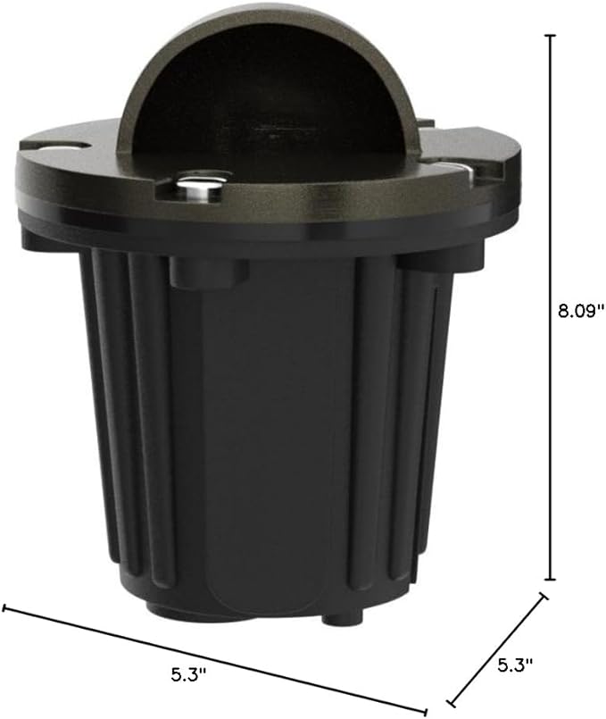 MALORY Brass Top Cover Landscape Well Lights,(6‘’H 12V Low Voltage Outdoor In Ground Lights,Landscape Lighting for Pathway, Driveway and Garden (Beacon Top, 1-Pack with Bulb)