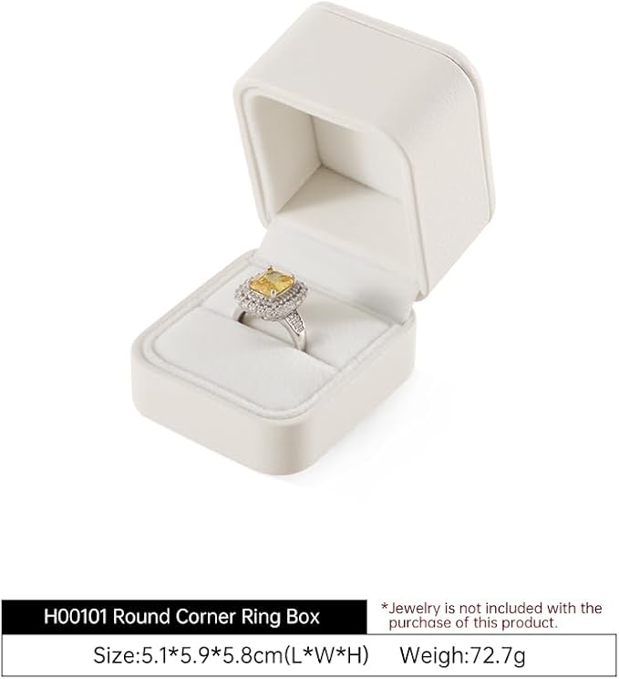 Ring Boxes, Leather Ring Jewelry Box,Ivory Ring Box For Jewellery Store,Luxury Jewelry Gift Box,Premium Ring Holder Box