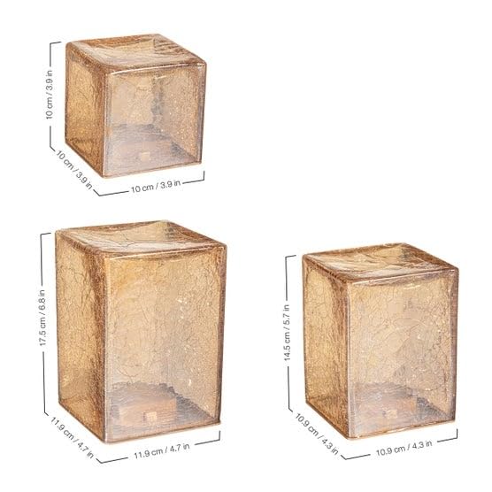 Eveergren LED Glass Cubes and Spheres Towers, Set of 3