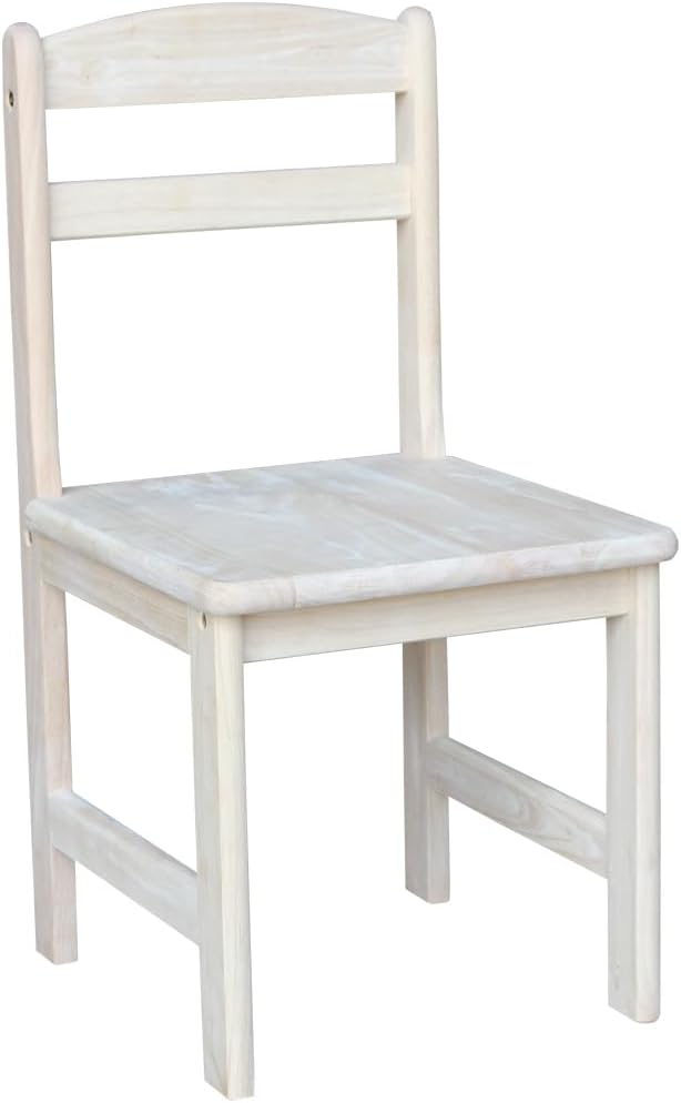IC International Concepts Juvenile Chair, 13.75" W x 15" D x 27.5" H, Unfinished
