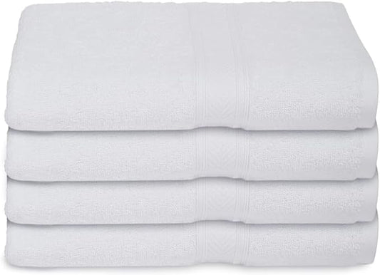 Casa Lino 4 Pack Hand Towels for Bathroom, 18"x28", 100% Cotton, Ultra Soft & Highly Absorbent, Premium Luxury Towels for Gym, Shower, Hotel, New Apartment Essentials, White