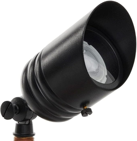 VOLT Fat Boy 12V Brass Outdoor Spotlight (Black) for Low Voltage Landscape Lighting of Yard, Lawn, Garden, Patio, Trees & House