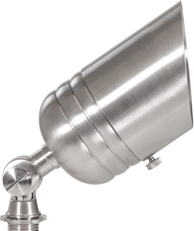 VOLT Fat Boy 12V Stainless Steel Outdoor Spotlight for Low Voltage Landscape Lighting of Yard, Lawn, Garden, Patio, Trees & House