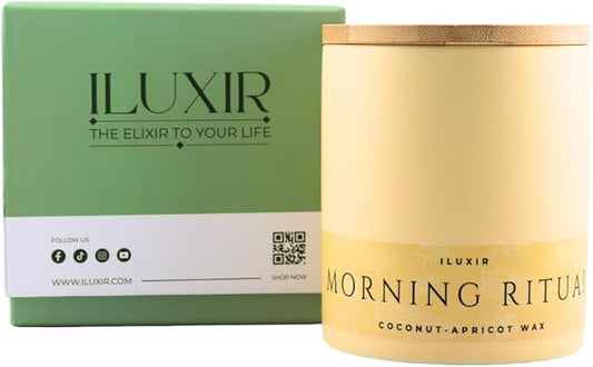 Morning Ritual Scented Candle – Palo Santo, Sandalwood & Earthy Moss – Luxury Soy Candle for Meditation, Relaxation & Yoga – Vegan, Phthalate-Free, Made in USA – 13 oz with Luxury Gift Box