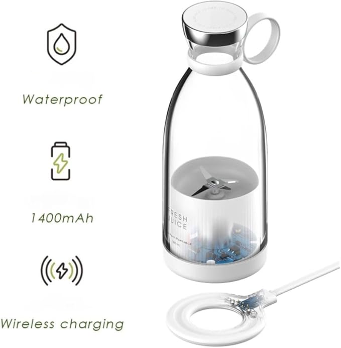 Dr.Boyd’s HEALTH portable miXer mini blender for Shakes and Smoothies- 12 oz Container, Magnetic Wireless charging, Rechargeable Battery, 50w Motor, Waterproof, Built in Safety Features