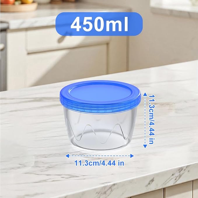Freezer Storage Containers 12 Pack-16 Oz Deli Containers with Lids BPA Free Microwave and Dishwasher Safe,Food Storage Containers with Lids,Soup Containers for Oats/Salad