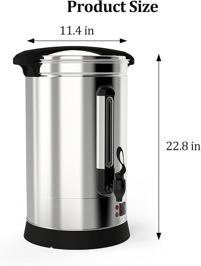 Coffee Urn - 18l(4.8 Gallon) Large Coffee Maker,Commercial Coffee Maker - Stainless Steel, Double-Wall Insulated, Quick Brewing - 90 Cups Capacity, Ideal for Large Events