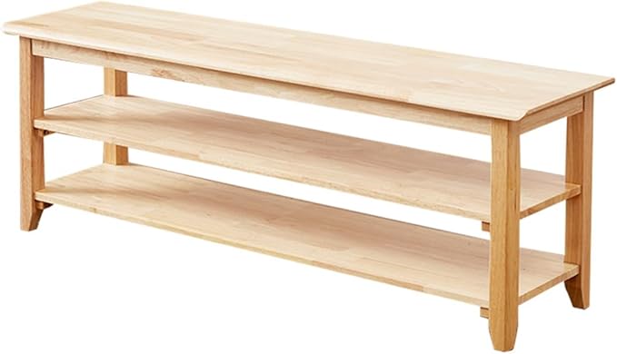 XKZG Storage Bench Wooden Shoe Rack Bench Simple Style Wood Entryway Bench (Natural,47.2")