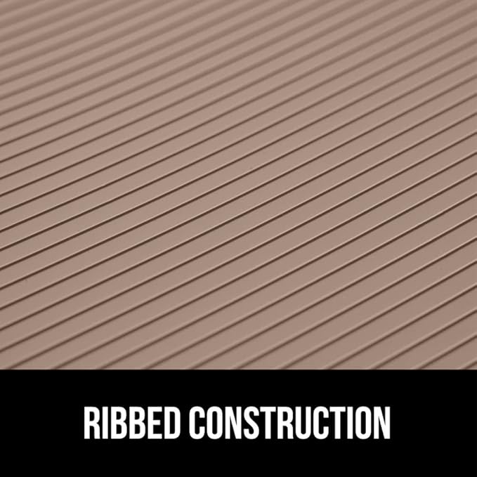 GORILLA GRIP DuraGuard Shelf Liner, Non-Adhesive Cabinet Liners for Kitchen Drawers, Shelves, Refrigerator, Pantry Storage, Bathroom Closet, Durable Waterproof BPA Free Ribbed Plastic, 20x10 Beige