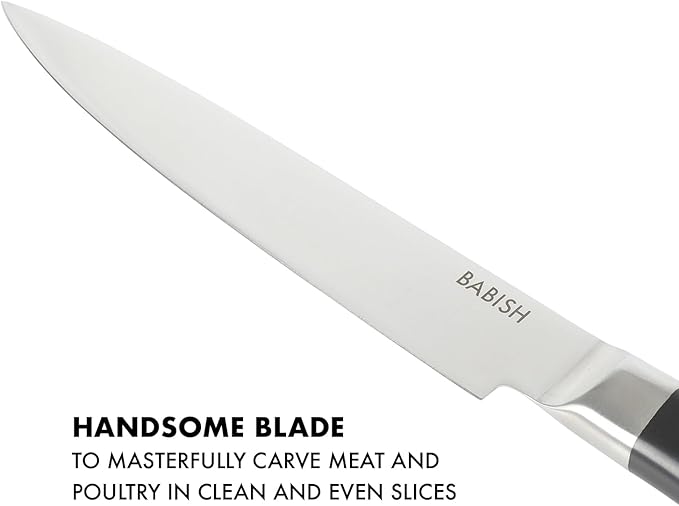 Babish High-Carbon 1.4116 German Steel 8 Inch Full Tang, Forged Carving Kitchen Knife