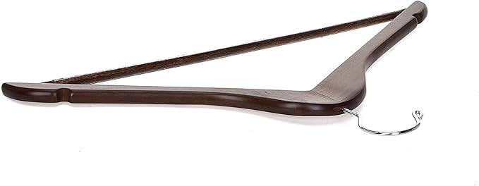 Quality Wooden Hangers - Slightly Curved Hanger 30-Pack Sets - Solid Wood Coat Hangers with Stylish Chrome Hooks - Heavy-Duty Clothes, Jacket, Shirt, Pants, Suit Hangers (Walnut - Chrome Hook, 30)