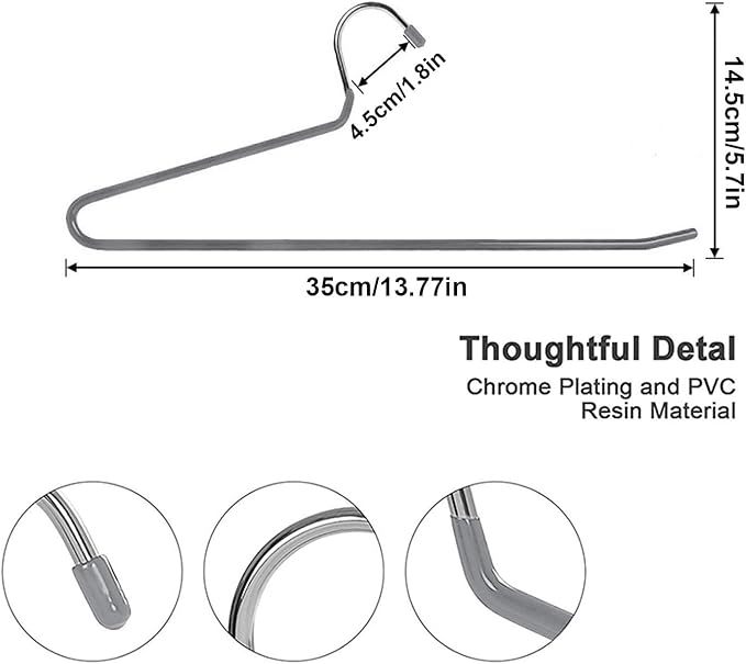 devesanter Pants Hanger 20 Pack Open-Ended Pants Space-Saving Strong Jean Hangers Metal Pant Hangers Versatile Non-Slip Hangers for Short Skirt Jeans Trousers Clothes Hangers for Women Men(Grey