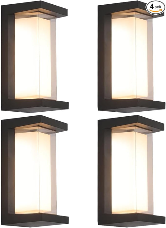 Wall Light Modern Outdoor Light Fixture 24W Outdoor Sconce Lights for House Black Aluminum Outdoor Lighting Waterproof for Porch,Patio,Garage 2100Lm