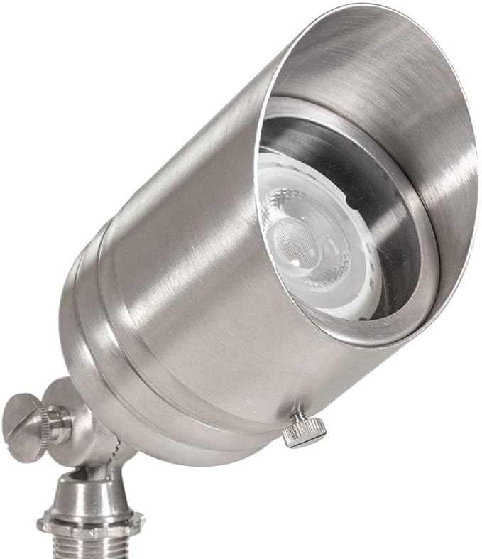 VOLT Fat Boy 12V Stainless Steel Outdoor Spotlight for Low Voltage Landscape Lighting of Yard, Lawn, Garden, Patio, Trees & House