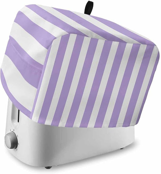 Toaster Cover 4 Slice Purple Stripes Toaster Oven Cover with Pockets Simple Style Dustproof Bakeware Protector Small Kitchen Appliance Dust Covers and Fingerprint Protection for Women