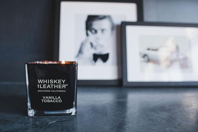 Whiskey & Leather Scented Candle - Cedar Lavender – Additional Scents and Sizes – 100% Cotton Lead-Free Wick - Luxury Air Freshening Jar Candles - Perfect Home Decor – 16oz