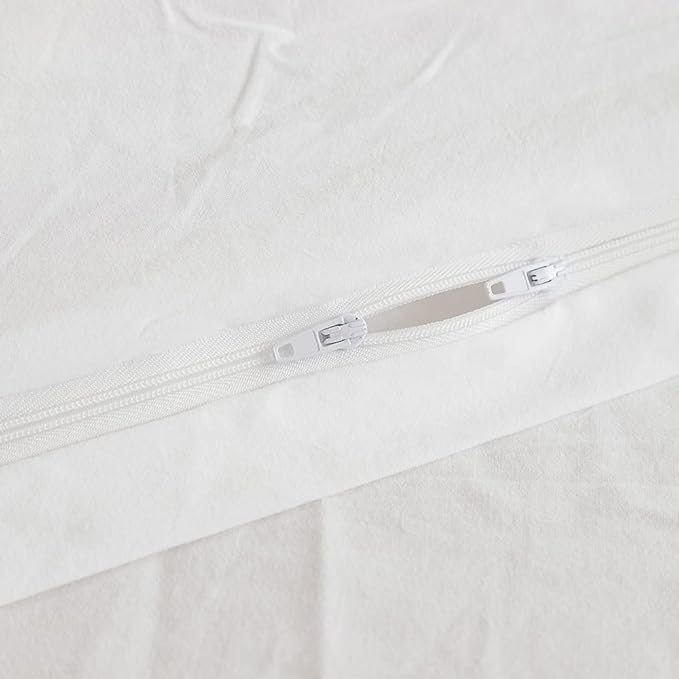 FACE TWO FACE Bedding Duvet Cover Set100% Washed Cotton Duvet Cover Linen Like Textured Breathable Durable Soft Comfy (Full, White)