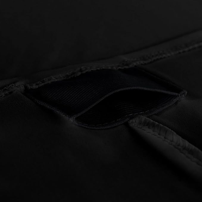 2 Pack 8FT Black Spandex Tablecloth Stretch Fitted Table Cover for Rectangular Table Event, Wedding, Banquet and Parties