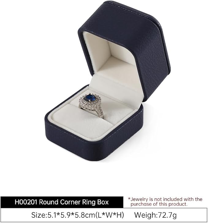 Leather Ring Display Box - Luxury Gift Box for Wedding, Anniversary & Premium Jewelry