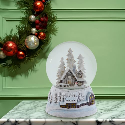 Kurt S Adler Snowy House Musical Snow Globe Plays Tune We Wish You A Merry Christmas