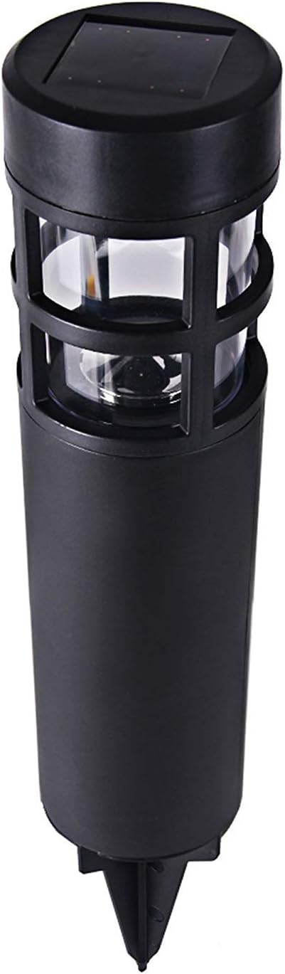 SUNWIND Solar Garden Lights Outdoor LED Bollard Solar Powered Path Lighting for Patio Pathway Backyard Lawn Landscaping (Black-6 Pack)