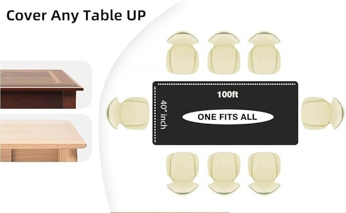 Craft And Party, Black Plastic Table Cover Roll - 40in X 100 feet Heavy Duty Plastic Banquet Table Cover Roll. (Black)