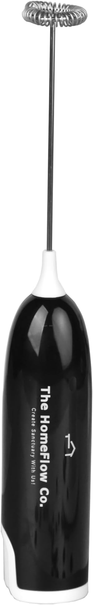 THC Handheld Milk Frother, Quick Electric Foam Maker for Coffee, Latte, Cappuccino, Matcha, Hot Chocolate, Portable Whisk Mixer Battery Operated (White & Black)