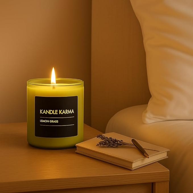 Luxury Soy Wax Candle, Lemongrass Scented Candle Gifts for Women, Non-Toxic, Highly Scented & Long Lasting Upto 35 Hours Burning Time Natural Large Aromatherapy Bathroom Candles: 250 Oz