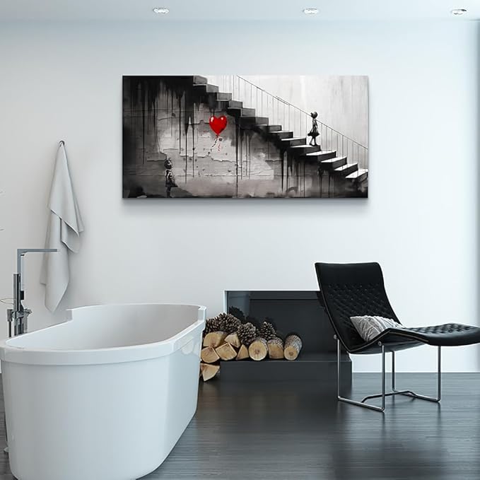 Lapremoly Canvas Wall Art For Living Room Wall Decor For Bedroom Girl Room Office Decoration Kid Graffiti Street Wall Painting Banksy Watercolor Pictures Print Artwork Modern Home Decor 20 X40 In