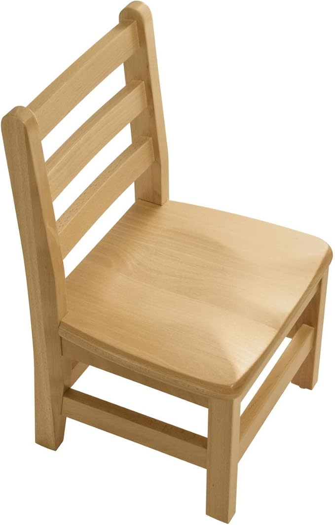 Kids Wooden Chair Set, Fully Assembled Youth Ladderback Wood Chairs for Children, 13" Seat Height for Ages 6-9 (Set of Two)