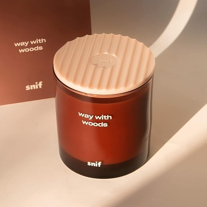 Way with Woods Luxury Scented Candle by Snif, Inviting, Crisp Scent, 50+ Hours, 100% Cotton Fiber Wicks, Soy Wax Blend, Non-Toxic, Vegan, 8.5 oz