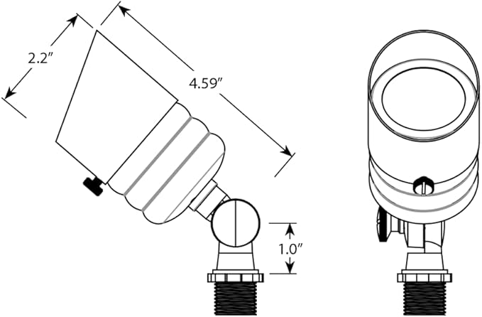 VOLT Fat Boy 12V Brass Outdoor Mini Spotlight (Black) for Low Voltage Landscape Lighting of Yard, Lawn, Garden, Patio, Trees & House